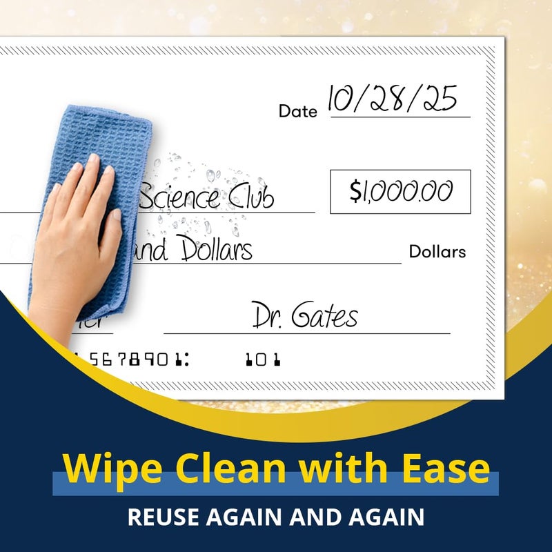 Pixelverse Design Giant Dry Erase Check - 16" x 32", Reusable Big Oversized Blank Check for Presentation - Great Photo-Op for Fundraisers, Charity & Donation Events - Image 3
